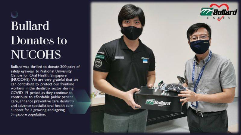 Bullard Donated 300 Pairs of Safety Eyewear to National Univeristy Centre for Oral Health, Singapore (NUCOHS)